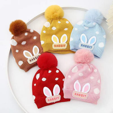 Yellow Rabbit Baby Warm Winter Wool Cap (0 Months - 24 Months) CP5089B